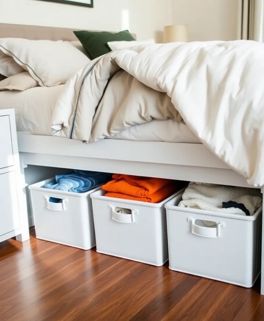 22 DIY Organization Hacks That Will Declutter Your Home (You’ll Be Shocked by #10!) - 18. Utilize Space Under the Bed